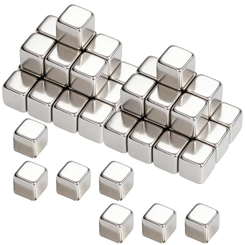 Lot de 45 petits aimants en néodyme, extra puissants, petits cubes carrés, pour tableau magnétique en verre, tableau magnétique, réfrigérateur, tableau...