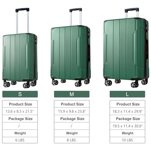 Lightweight Luggage Sets 3 Piece, Hard shell ABS Durable Suitcases with Double Spinner Wheels 20/24/28 Inch2