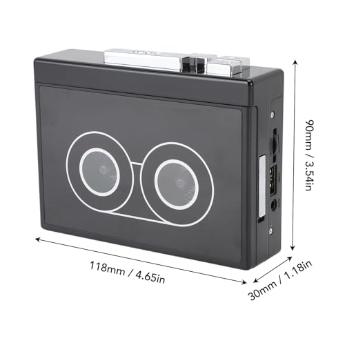 SIXRUN Kassettenspieler, MP3 Kassettenspieler mit Auto Reverse und FM-Radio, USB-Kassette zu MP3 Konverter für Vintage-Musikliebhaber und Band-Digitalisierung (A)