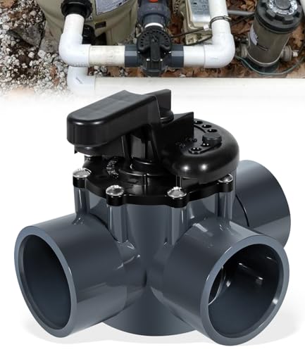 DearChan 263028 3-Port Diverter Valve Replacement for Pools, Spas & Automation Systems – Heavy-Duty 2” to 2.5” PVC, Lube-Free Design, 170 GPM Flow