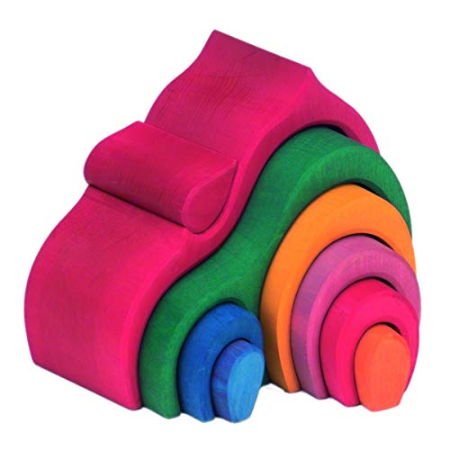 Preisvergleich Produktbild Glückskäfer 523030 Gibel-Haus 9-teilig Holzbausteine bunt