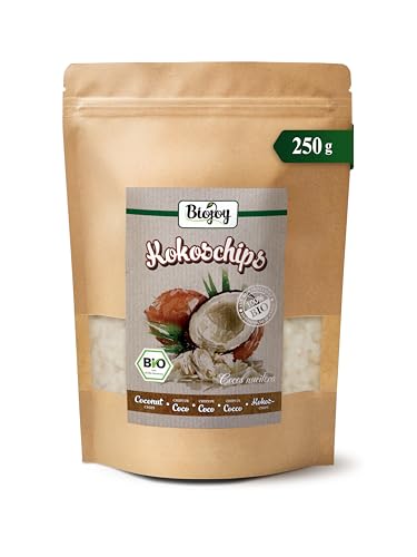 Biojoy Chips de Coco deshidratado Ecológico (250 g), sin azúcar añadido y sin tostar