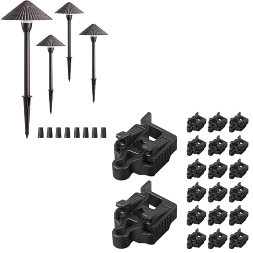DEWENWILS&EDISHINE EDISHINE 5CCT Low Voltage Pathway Lights Wired + 20-Pack Low Voltage Wire Connector