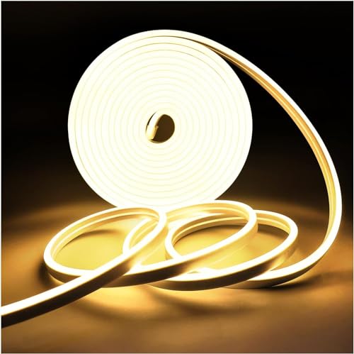 Coku Flexible Led Strip With 12V Dc Adaptor – Neon Strip Light For Customized Signs Names|Neon Rope Lights For Wall Decoration|Cuttable Ip65 Waterproof (Warm White) – 5 Meter Coku Flexible Led Strip With 12V Dc Adaptor – Neon Strip Light For Customized Signs Names|Neon Rope Lights For Wall Decoration|Cuttable Ip65 Waterproof (Warm White) – 5 Meter