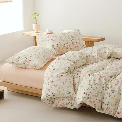 Bettwäsche 200x200 Baumwolle Rosa Blumen Blumenwiese + 2 Kissenbezug 80x80 – Ansicht 3