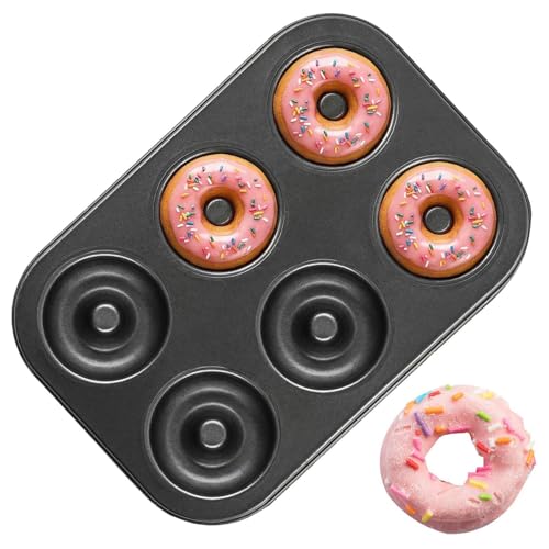 Generisch Molde para donut – 6 moldes resistentes al calor y multifuncional, molde de metal para donut accesorios para hornear – para tartas postres en casa, apartamento, restaurante, de