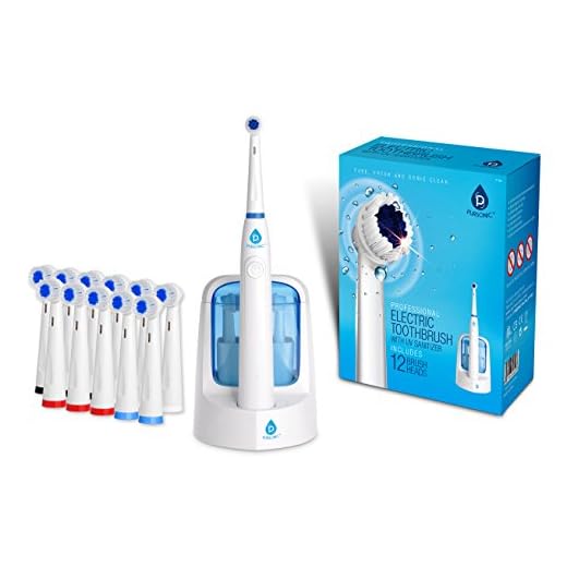 Pursonic RET200 Power Rechargeable Electric Toothbrush With UV Sanitizing Function, 12 Brush Heads Included