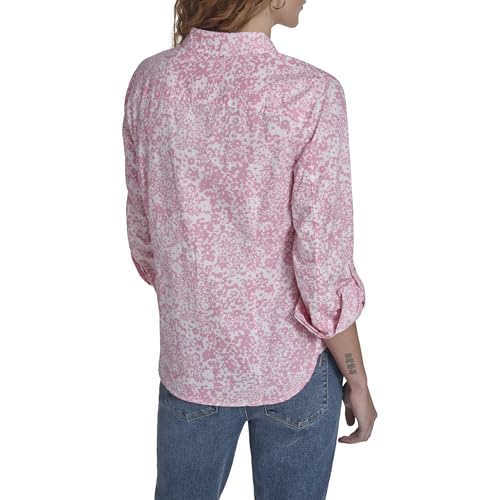 Image of Nautica Women's Button Front Long Sleeve Roll Tab Shirt