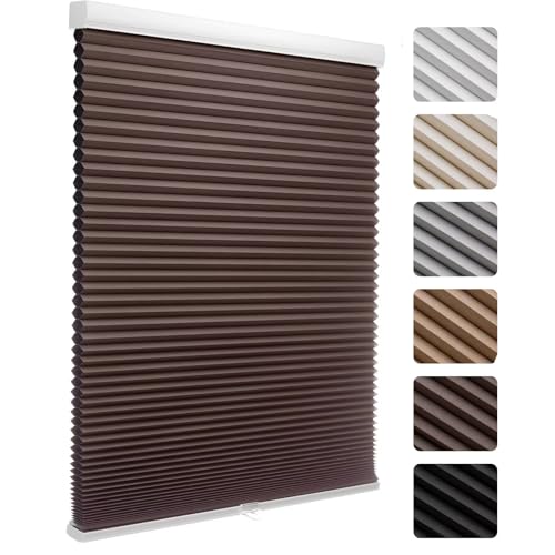 MYshade Cordless Blackout Cellular Shades, 1.5" Honeycomb Window Blinds for Bedroom & Nursery, Thermal Insulated, Noise Reducing, Privacy Shades, Inside or Outside Mount (27" W x 48" H, Taupe)