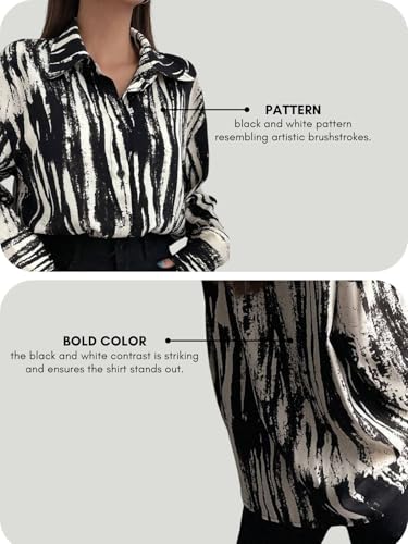 Image of GRECIILOOKS Women's Rayon Oversized Shirt | Korean Style Long Sleeve Oversized Button Down Shirts |Comfortable Rich Top for Office & Casual Outfits (Available in Plus Size)