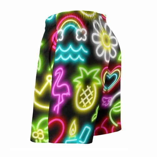Men's Neon Swim Trunks Quick Dry Bathing Suits Beach Swimming Board Shorts Funny Swimwear4