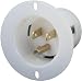 Marinco 5278 15 Amp 125 Volt, 2 Pole-3 Wire, Straight Blade, Flanged Inlet