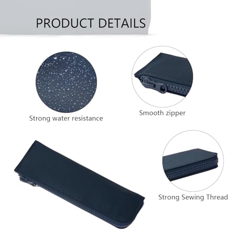 Image of Oxford Pencil Case Slim Pencil Pouch Durable Zipper Stationery Bag Small Travel Use(Black /Oxford)