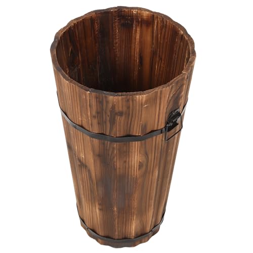 Alasum Paragüero de Madera Carbonizada Soporte Estable para Sombrillas Diseño Rústico para Entrada y Pasillo Ahorra Espacio Hogar