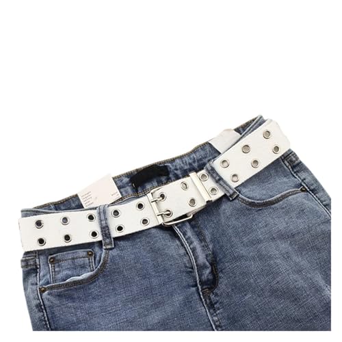 Long Personality Harajuku Casual Rings Black Metal Belt Students Jean Canvas Waist Belts Silver Pin Buckle