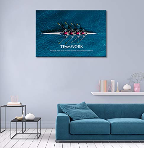 Klvos KLMS-1 Inspirational Success Teamwork Canvas Wall Art Rowing Team thumb #2