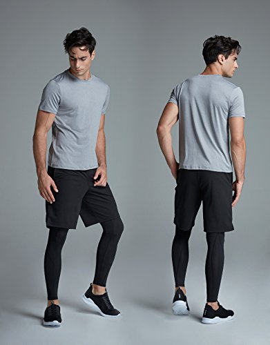 image for ATHLIO Men's Workout Running Shirts, Sun Protection Quick Dry Athletic