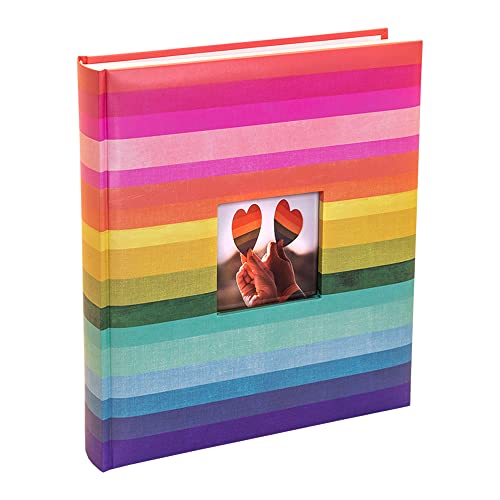 Image of Kenro Rainbow Photo Album 200 Photographs 7x5” / 13x18cm Brightly Coloured Horizontal Stripes with Slip In Pages - KRA102