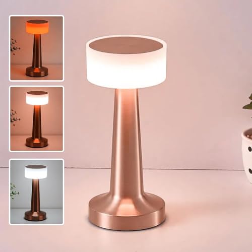 REFULGIX Bar Metal LED Desk Lamp Comes with Touch Sensor, USB Rechargeable & 3-Level Brightness (Cool White, Warm White, Yellow) - Ideal for Home, Bedroom, Nightstand, Bedside (Rose Gold) (B0D1V63D9C) Amazon Price History, Amazon Price Tracker