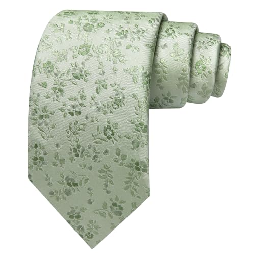 Image of Barry.Wang Men Tie Set Floral Paisley Silk Necktie Pocket Square Cufflinks Formal Wedding Party Business