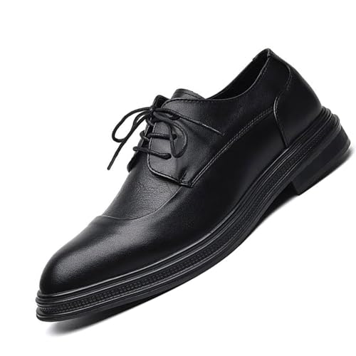 Men Classic Leather Dress Shoes Black Wedding Formal Work Business Lace-Up Walking Oxford Shoes