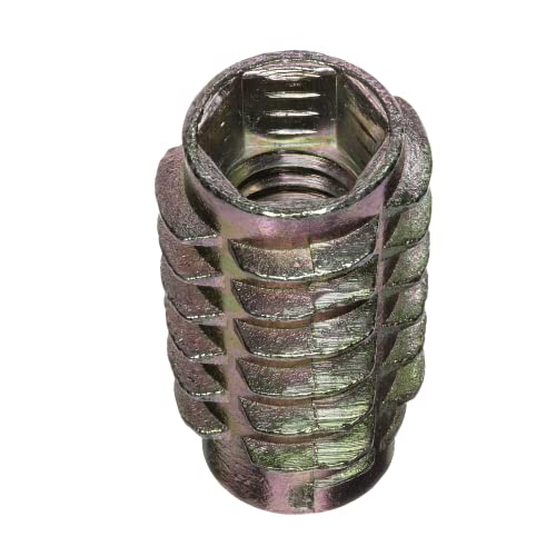 E-Z LOK Knife Threaded Insert for Soft Wood, Zinc Hex-Flush Thread Inserts 5/16-18 Internal Threads, 0.984