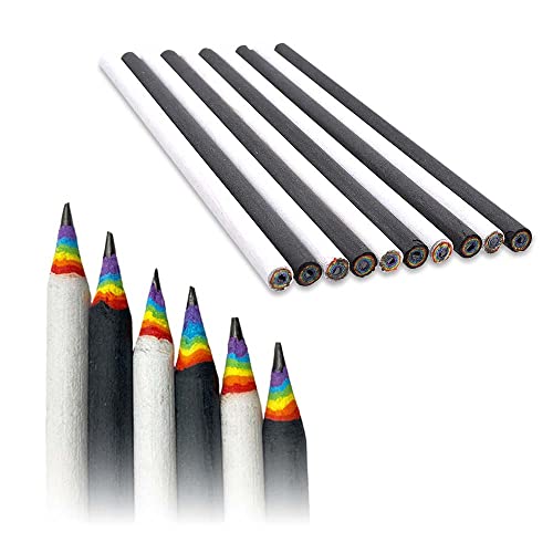 2B鉛筆 黒と緑 Amazon | レインボー鉛筆 2B鉛筆 2色セット 削ると虹色 書きやすい