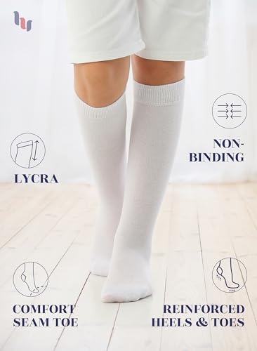 Image of Knee High Socks for Girls Boys Toddlers, Unisex Little Kids, Soft, Long School Uniform Socks 3-14 Years Old, 3 6 9 Pairs