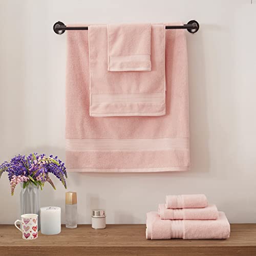 Cozyart Pink Bath Towels Set, Turkish Cotton Hotel Bath Towels Soft For Bathroom, Thick Bathroom Towels Set Of 6 With 2 Bath Towels, 2 Hand Towels, 2 Washcloths, 650 Gsm #TOP3