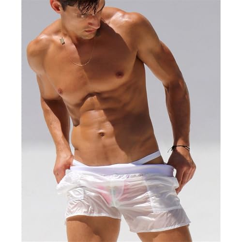 PetPhindU Men's Swim Trunks Board Shorts Summer Quick Dry Swimsuits Unlined Transparent Bathing Suit4