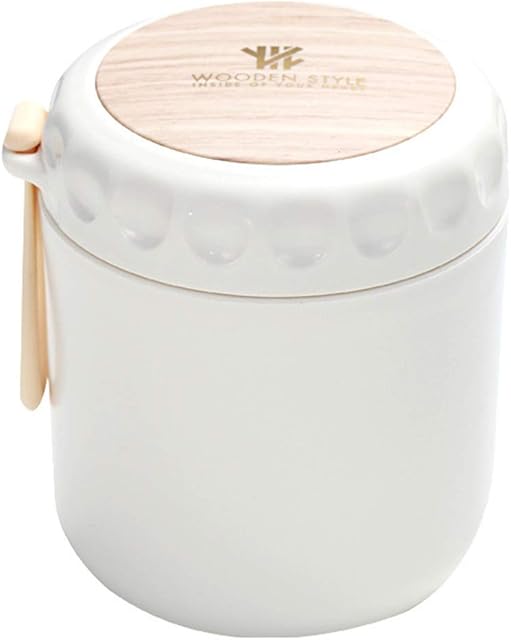 Cabilock Food Flask Portable Sealed Soup Cup Microwaveable Soup to- Go Container Leakproof Soup Jar Insulated Cup Food Container with Spoon for Work Travel White