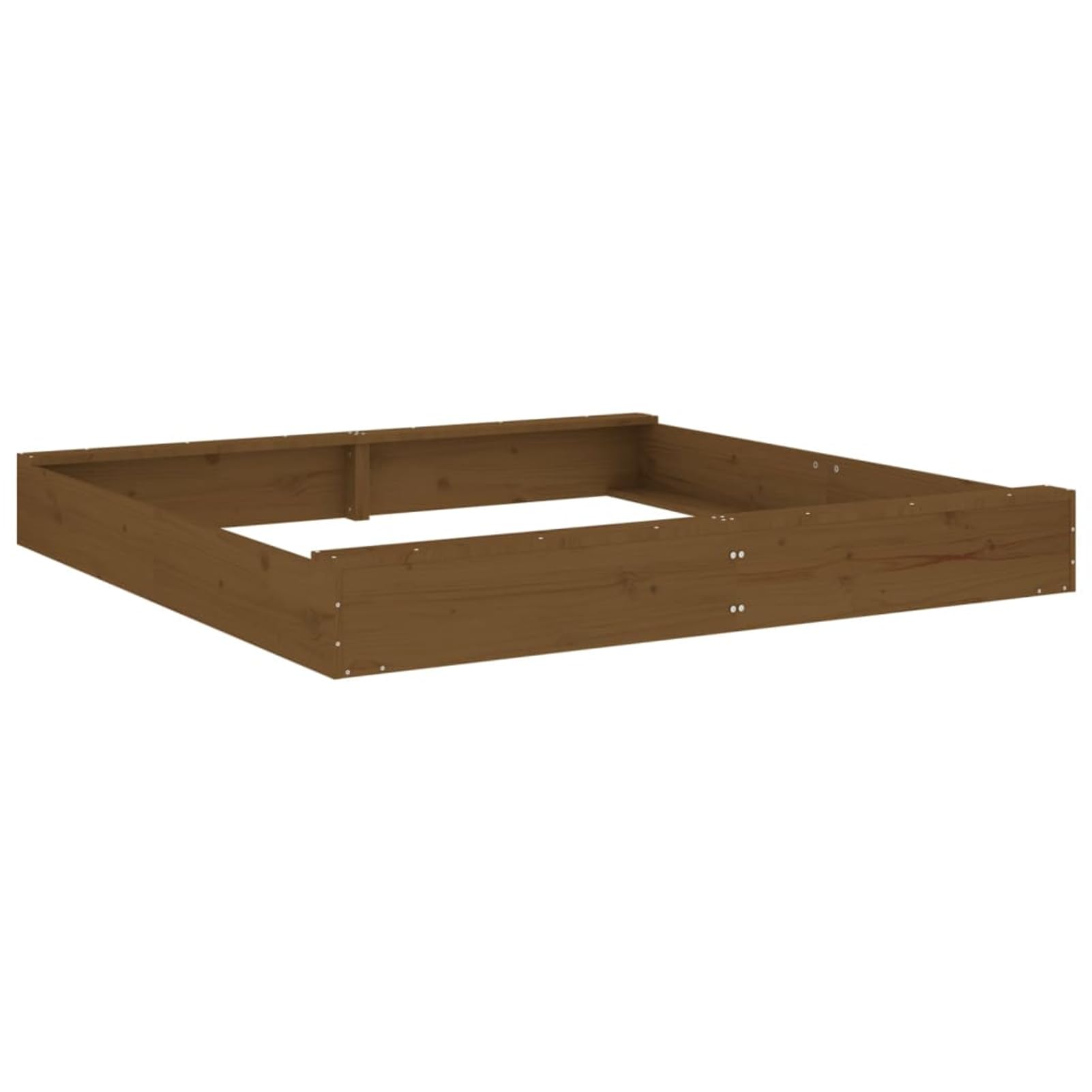 Homgoday Holz Sandkasten für Kinder 2-8 Jahre, 2 Sitze, Honigbraun, 160x160x20 cm, für draußen, Montage erforderlich Model825040