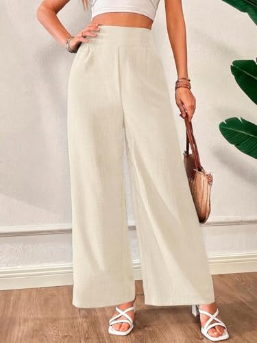 Image of Vogaan Trousers for Women | Women's Loose Fit Trousers | Women's High-Waisted Wide Leg Pant | Women Trousers Pants | Korean Trousers for Holiday
