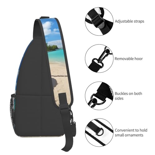Bolso Sling Unisex Negro para Viajes y Senderismo miniatura 4
