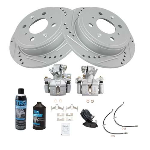 Image of TRQ Brake Pad & Rotor Kit Performance Semi-Metallic Compatible with 1994 Acura Integra
