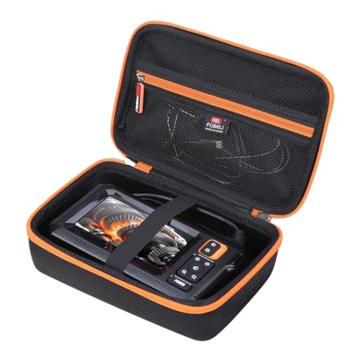 Image of FBLFOBELI Hard Case for MugEasy /Daxiongmao /DEPSTECH /Telsong Borescopes | Hard EVA Shell for TGJOR /SKYBASIC /Lightswim /COOVIE Borescope Inspection Camera, Fits 4.3'' Screen, Waterproof, Orange