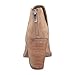Kathemoi Womens Ankle Boots Slip on Cutout Pointed Toe Snakeskin Chunky Stacked Mid Heel Booties Light Brown