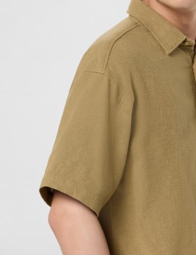 Image of Allen Solly Men's Textured Casual Shirt | Drop Shoulder | Half Sleeve | Relaxed Fit | Casual & Streetwear Style