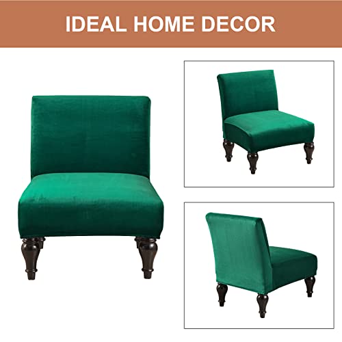 Image of Eco-Ancheng Armless Chair Slipcover Removable Armless Accent Chairs Covers Washable Armless Slipper Chair Slipcover Printed Armless Chair Furniture Protector Covers for Living Dining Room Hotel