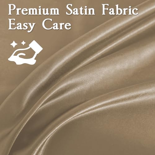 Satin Sheets King Size Bed Set,Similar to Silk Sheets,4Pcs Luxury Satin Sheet Set with 15 Inches Deep Pocket (King, Champagne) - Image 4