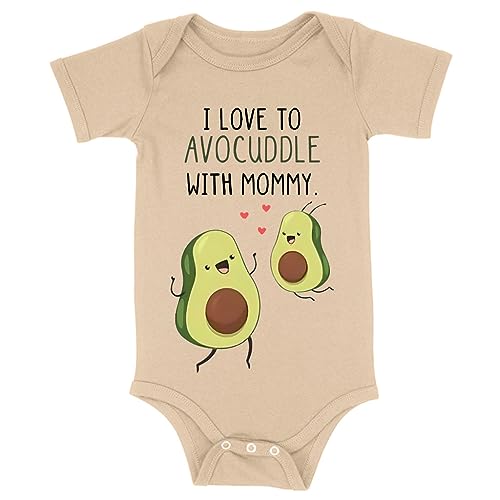 I Love to Avocuddle With Mommy Baby Onesie - Baby Birthday Present - Baby Birthday Gift Ideas - Heather Dust, 6-12 Months