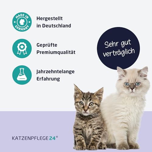 KATZENPFLEGE24 Ohrentropfen für Katzen gegen Ohrmilben, Juckreiz & Ohrentzündungen 50ml - Natürliche Sofortwirkung inkl. sanfter Ohrenpflege für Katzen - Ohrmilben Katze