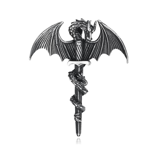 Collier acier inoxydable dragon viking pour éviter les allergies des bijoux classiques