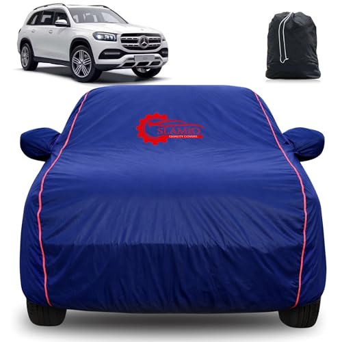 Image of 100% Waterproof Car Cover for Mercedes GLS 400D | All-Weather, Dustproof & UV Protection | Heavy-Duty 3-Layer Fabric | Custom Fit with Mirror & Antenna Pocket | Navy Blue