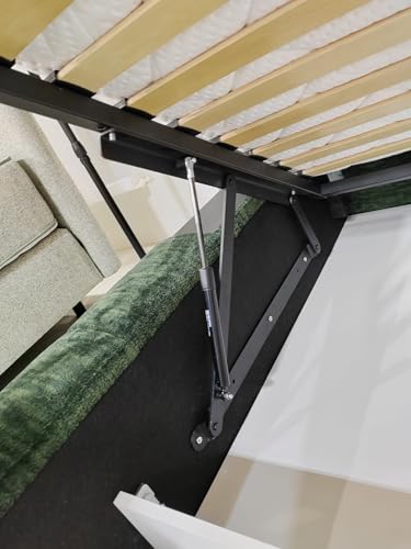 Lattenrost mit Hebemechanismus & Gasdruckfedern Klappbarer Metall Lattenrahmen mit Federholzleisten für Matratzen 140 x 200 cm – Bild 6