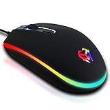 TuparGo 4-Button USB Wired Mouse LED Lights PC Desktop Laptop (Black)