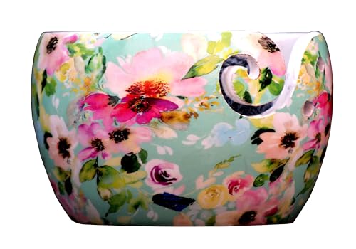 Image of Ceramic Yarn Bowl Holder, 7 x 4 Inches Knitting Yarn Bowls with Holes Crochet Bowl Holder Handmade Yarn Storage Bowl for Knitting Crocheting Accessories. (8)