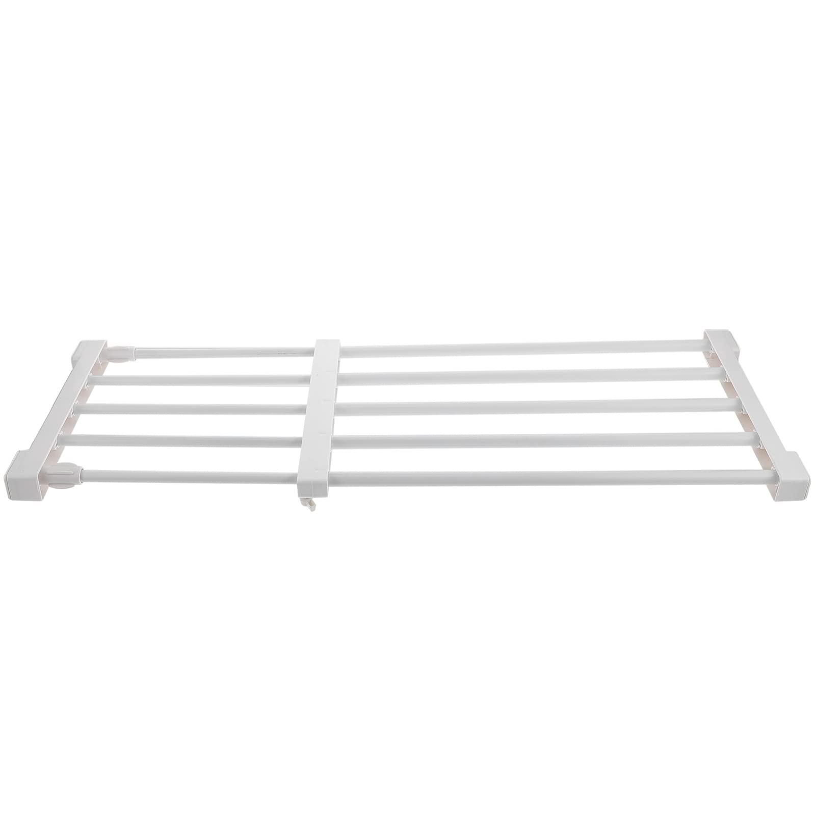 Cabilock Closet Tension Shelf& Rod Expandable Metal Storage Rack Adjustable Organizer DIY Divider Separator for Cabinet Wardrobe Cupboard Kitchen Bathroom