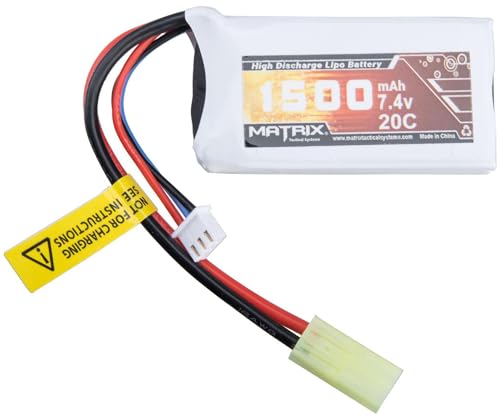 Evike Airsoft - Matrix High Performance 7.4V PEQ Type Airsoft LiPo Battery (Configuration: 1500mAh / 20C / Small Tam)
