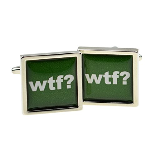 Mancuernillas para hombre Text Speak WTF GTR miniatura 1
